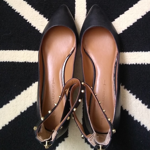 Banana Republic leather studded ankle strap flats - Picture 3 of 6